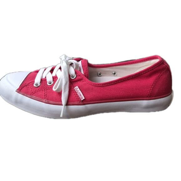 Converse Lady All Star Shoes Size 9 Red Chuck Taylor Low Top Womens Sneaker Rare - Picture 9 of 11